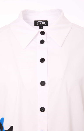 Ora Flower White Shirt