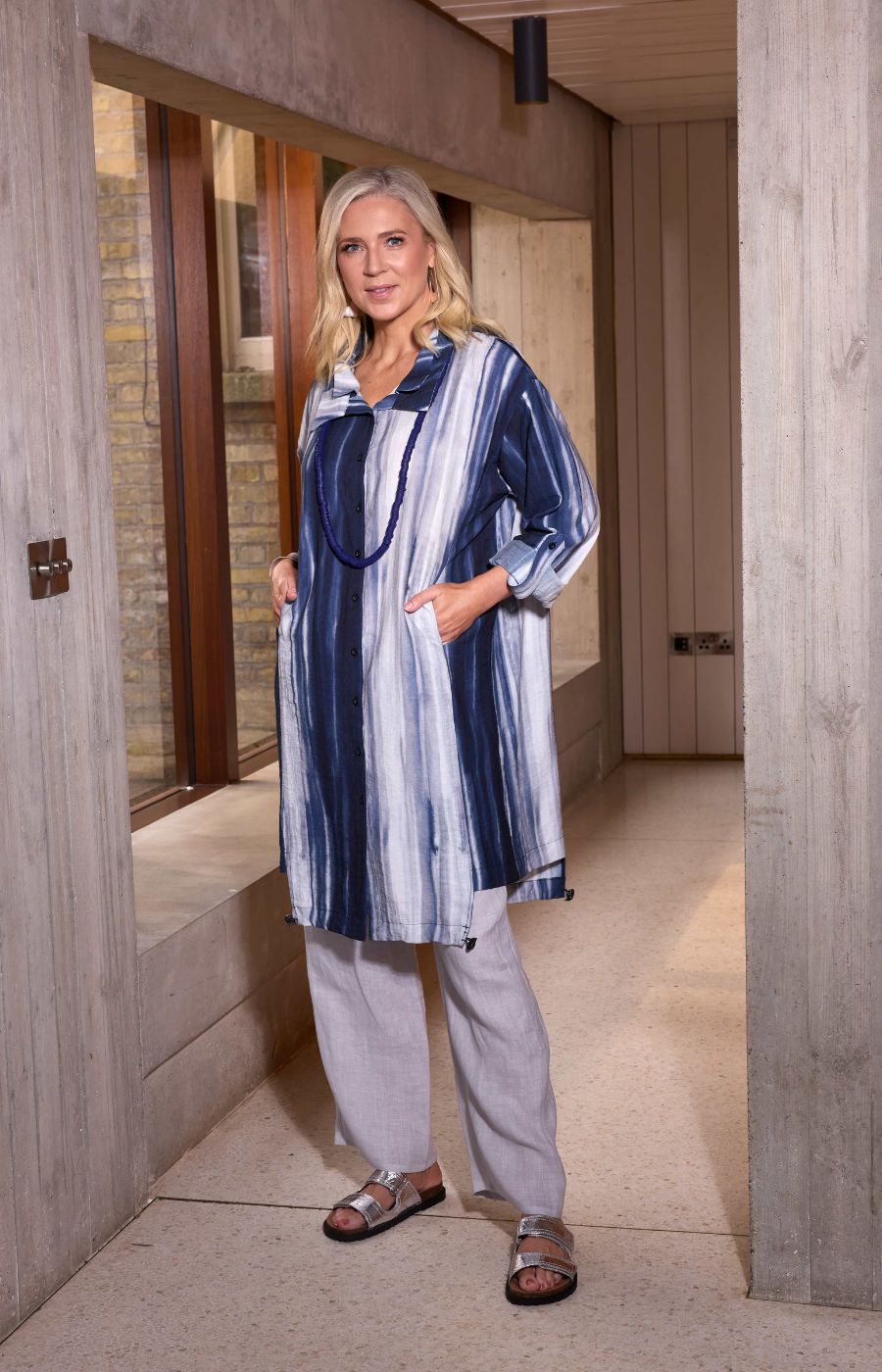 Ora Navy Shirt Tunic