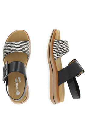 Remonte Sandal in Black/Brown