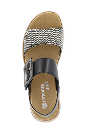 Remonte Sandal in Black/Brown