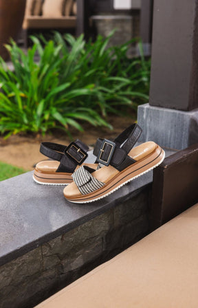 Remonte Sandal in Black/Brown