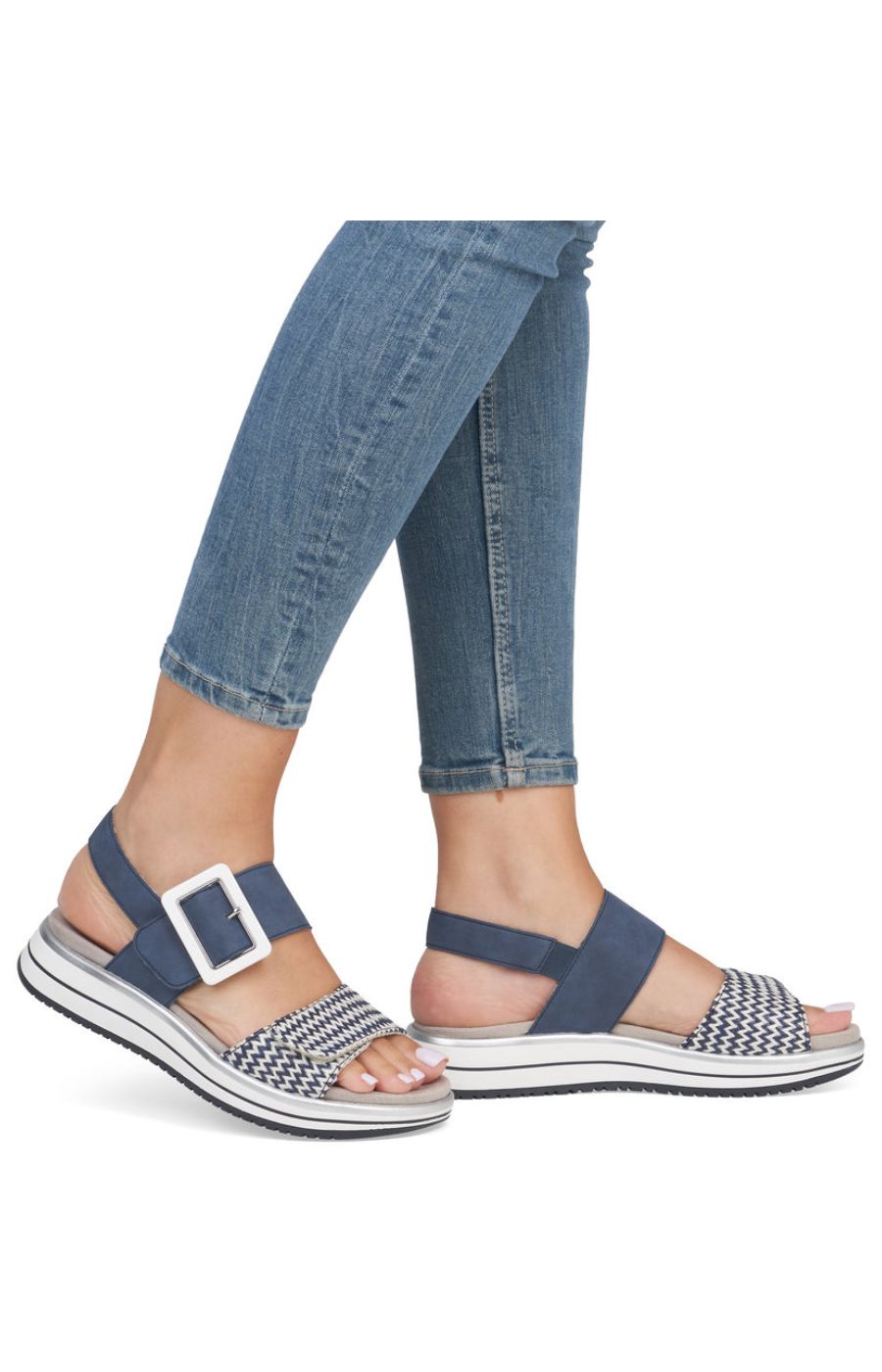 Remonte Sandal in Navy/Silver