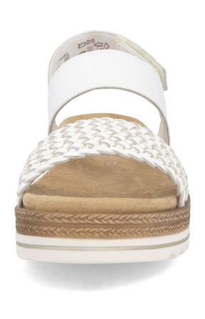 Remonte Woven Strap Sandal in White