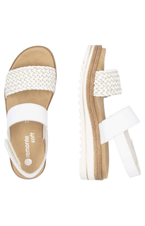 Remonte Woven Strap Sandal in White