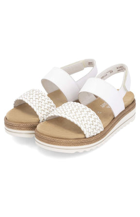 Remonte Woven Strap Sandal in White