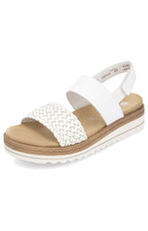 Remonte Woven Strap Sandal in White