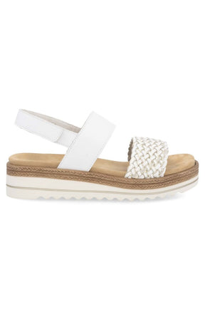 Remonte Woven Strap Sandal in White