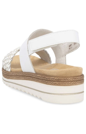 Remonte Woven Strap Sandal in White