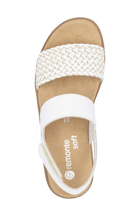 Remonte Woven Strap Sandal in White