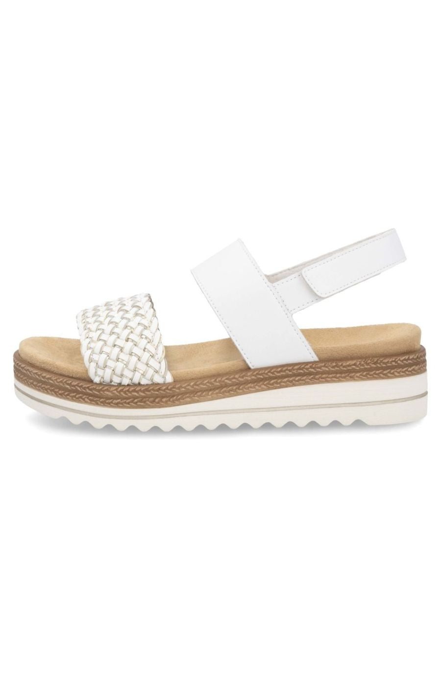 Remonte Woven Strap Sandal in White