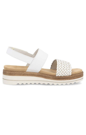 Remonte Woven Strap Sandal in White