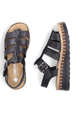 Rieker Black Strap Sandal