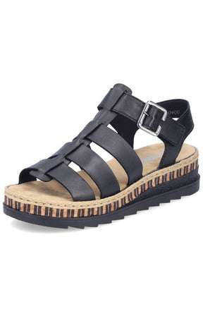 Rieker Black Strap Sandal