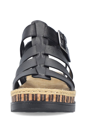 Rieker Black Strap Sandal