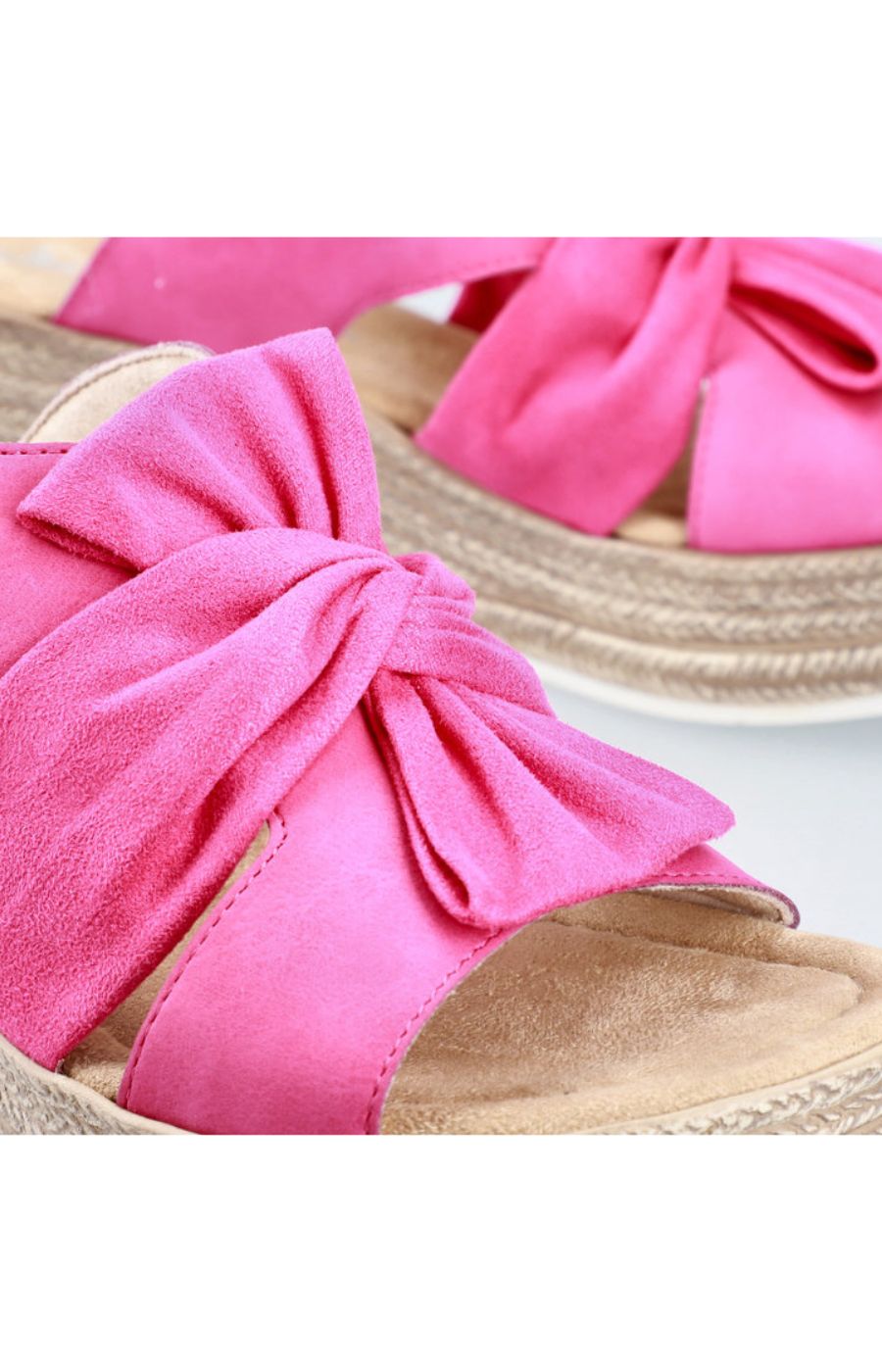 Rieker Bow Wedge Sandals in Pink