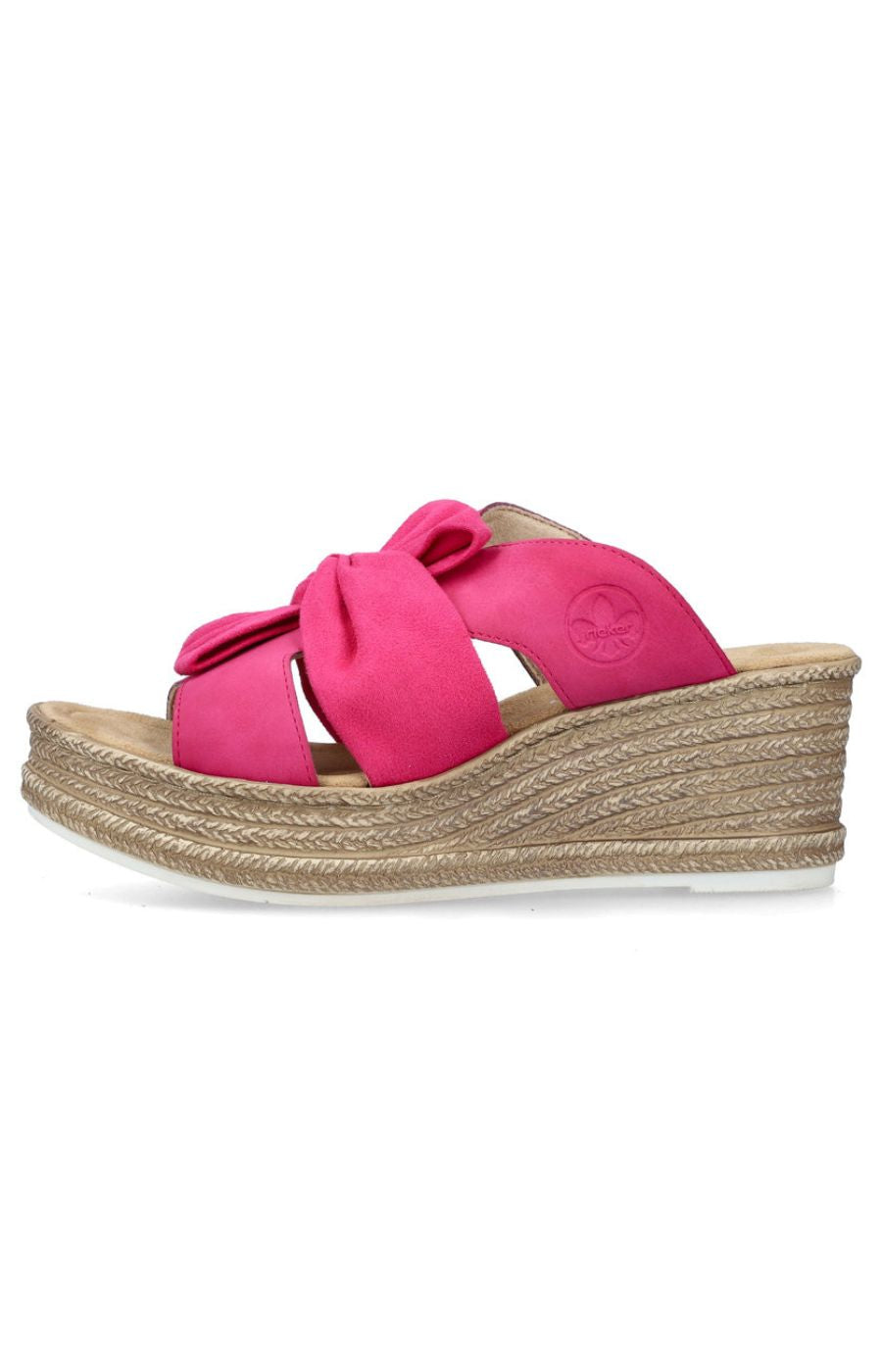 Rieker Bow Wedge Sandals in Pink