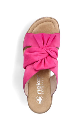 Rieker Bow Wedge Sandals in Pink