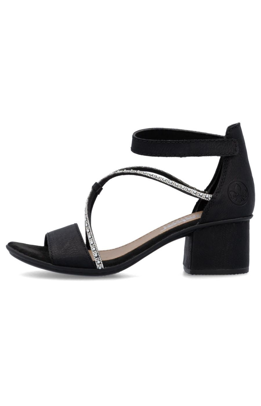 Rieker Heeled Sandal in Black