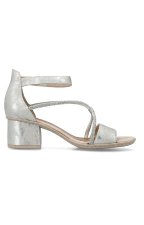 Rieker Heeled Sandal in Silver