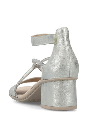 Rieker Heeled Sandal in Silver