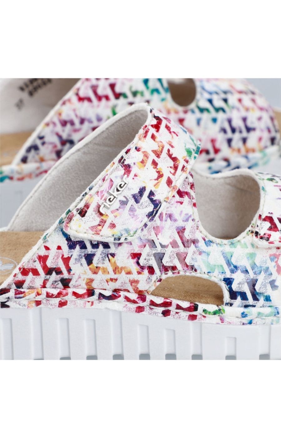 Rieker Slip On Sandal in Multicolour