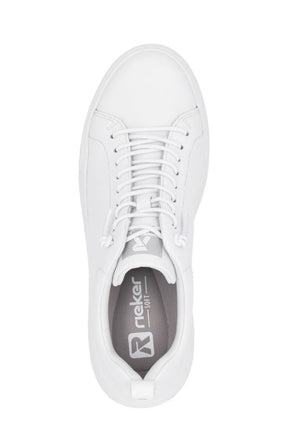 Rieker White Trainer with Platform Sole