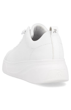 Rieker White Trainer with Platform Sole