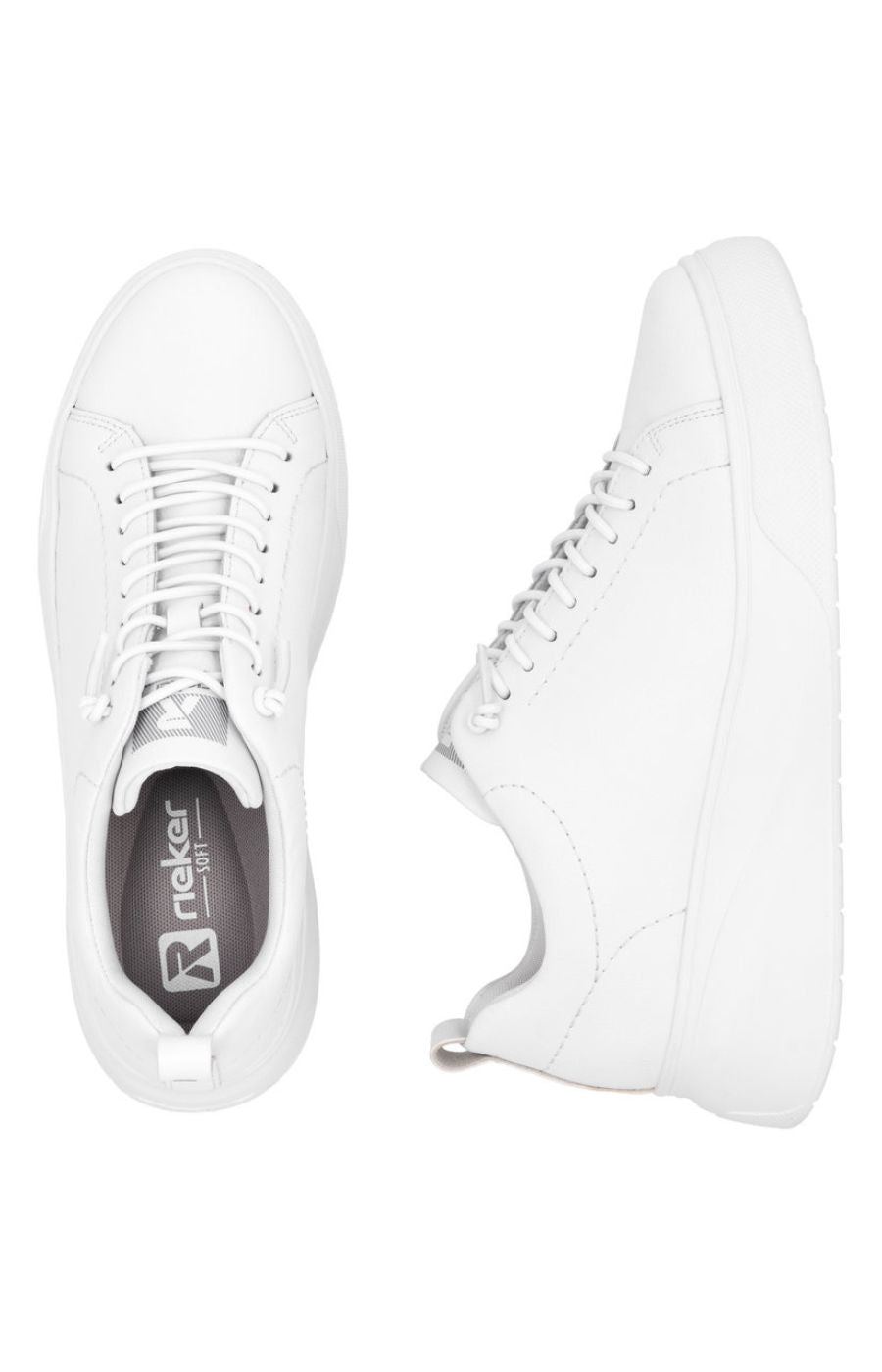 Rieker White Trainer with Platform Sole