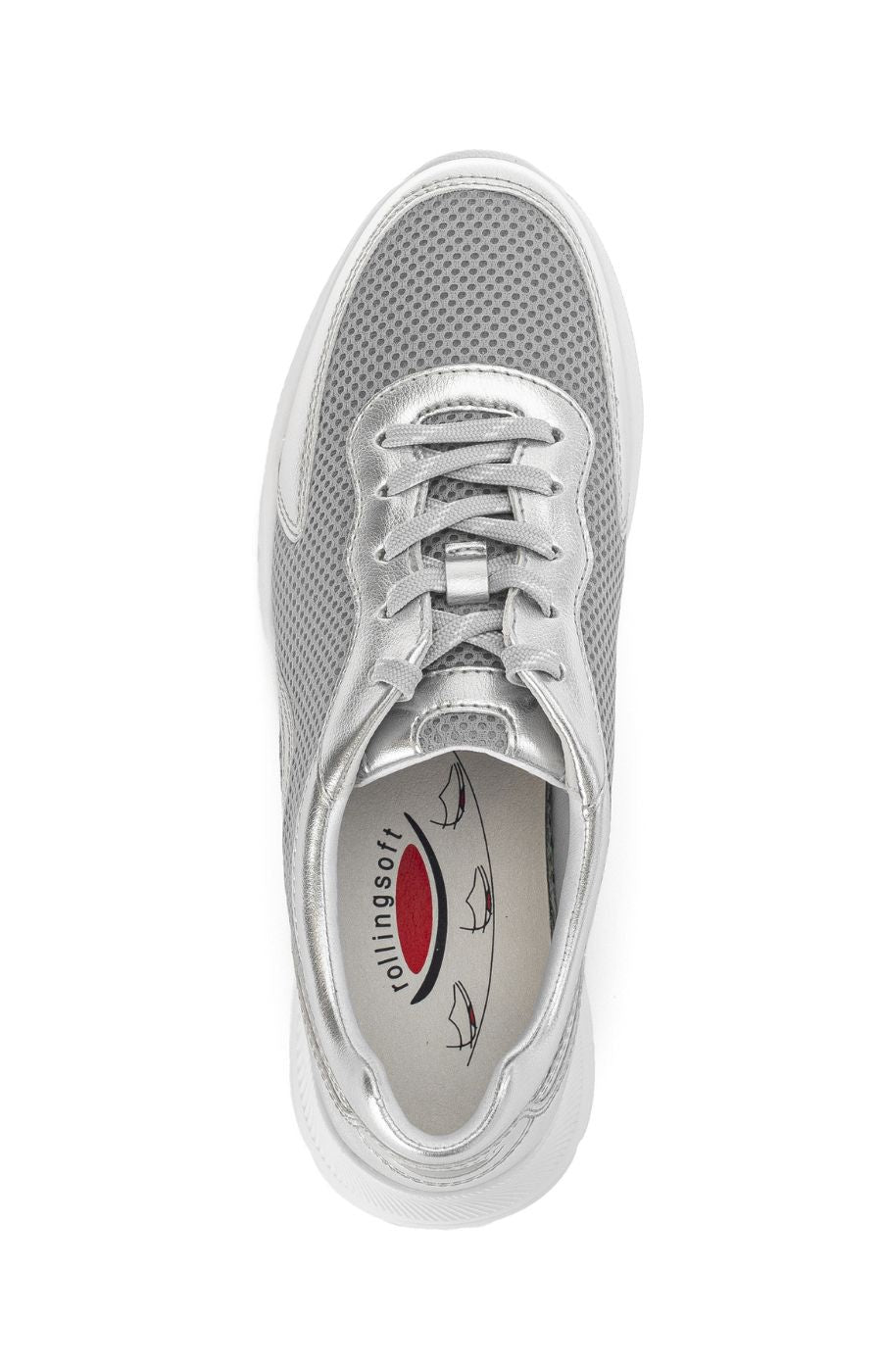 Rolling Soft Silver Trainer by Gabor