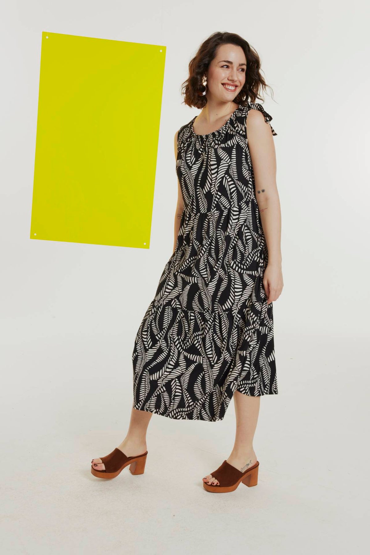 Ulla Popken Midi Dress in Leaf Print