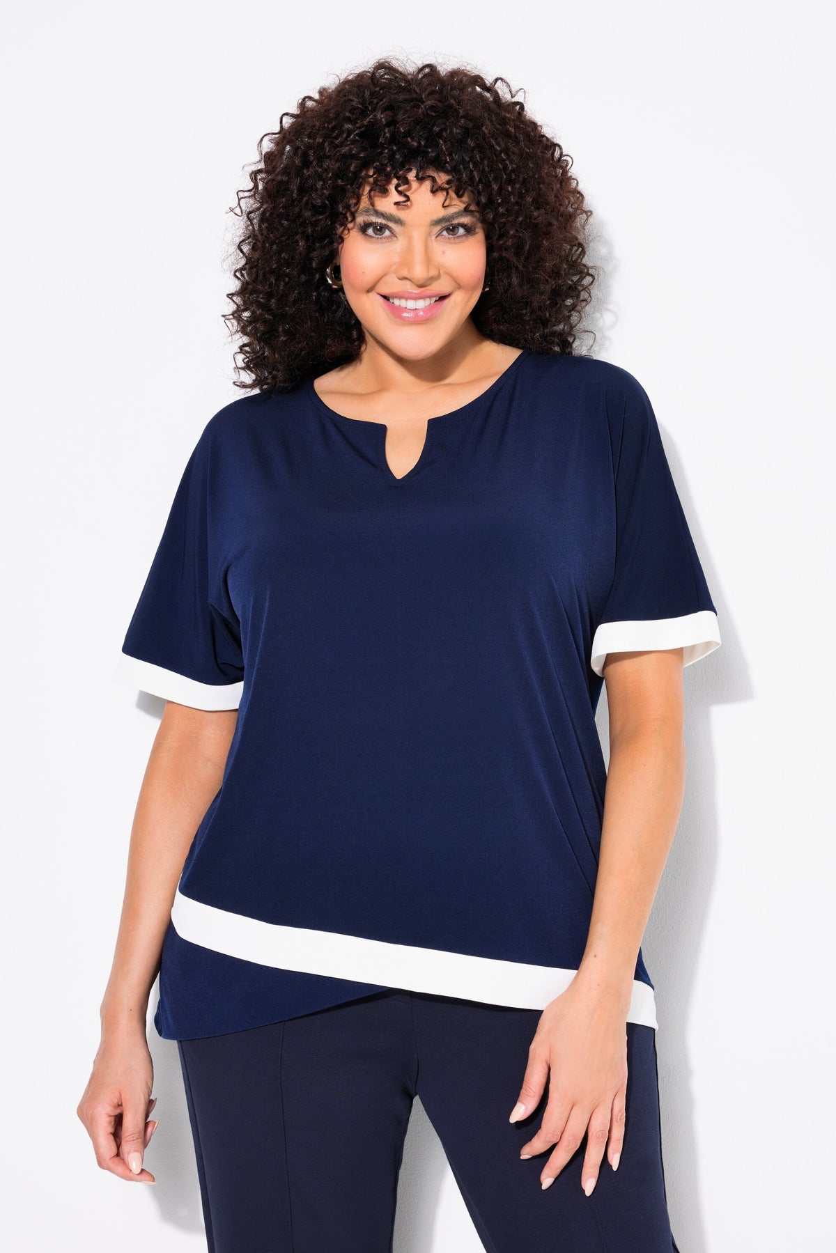 Ulla Popken Contrast Hem Shirt