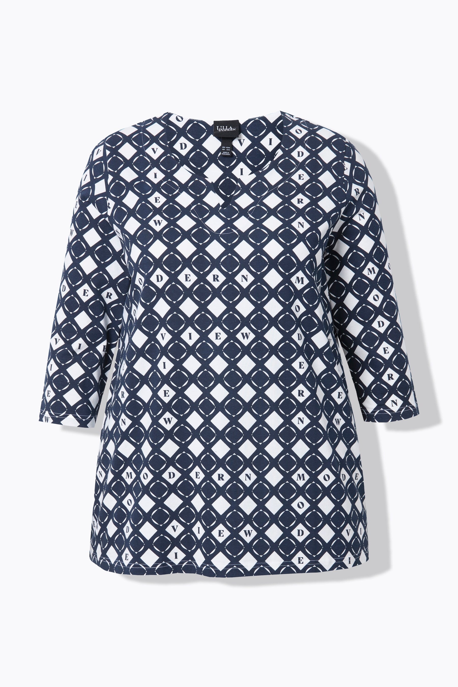 Ulla Popken Navy Print Blouse