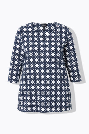 Ulla Popken Navy Print Blouse