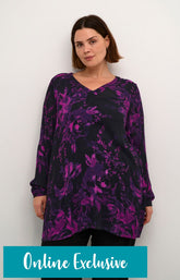 Kaffe Curve Ami Tunic in Black/Purple