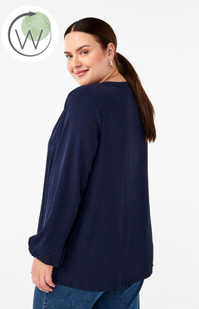 Zizzi Lukka Blouse in Navy