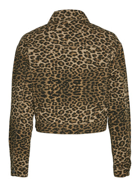 Vero Moda Curve Tallulah Leopard Denim Jacket