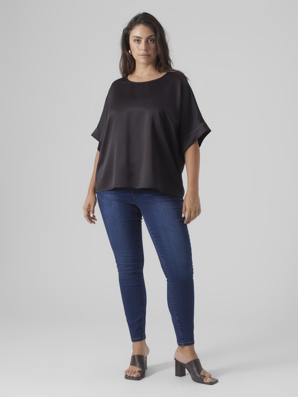 Vero Moda Curve Merle Black Top