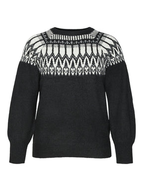 Vero Moda Curve Simone Knit Jumper in Black