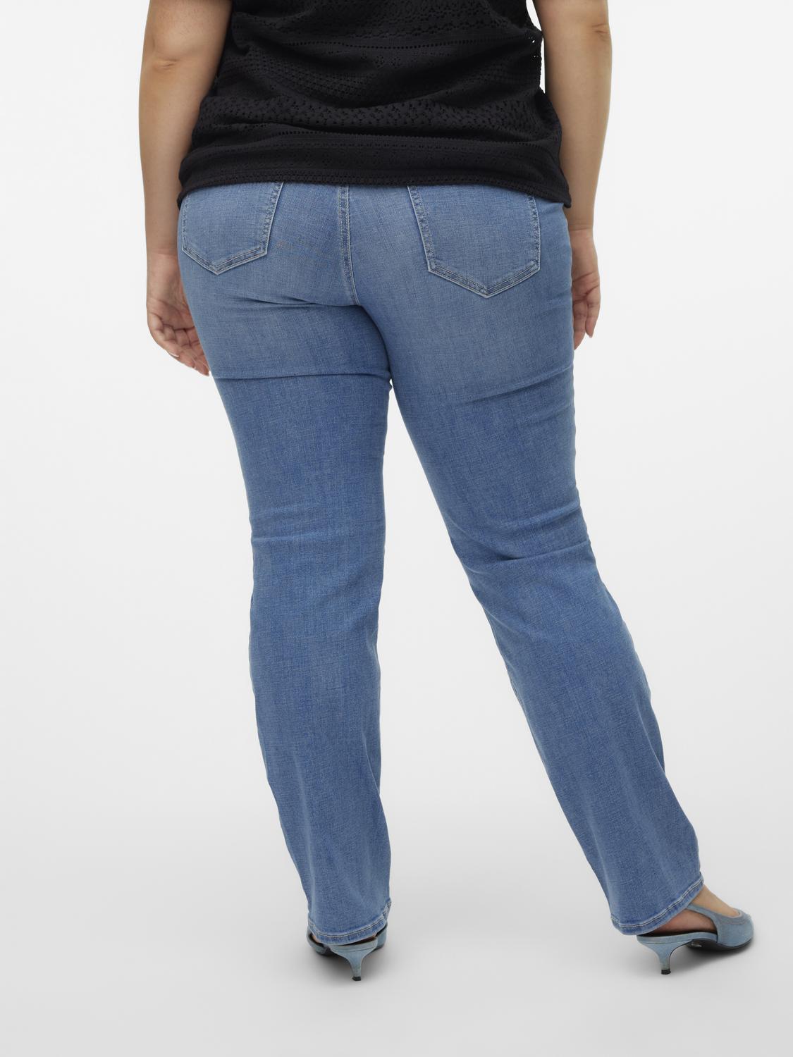 Vero Moda Curve Flash Jeans In Mid Denim