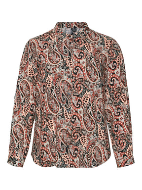 Vero Moda Curve Mable Shirt in Red Paisley Print