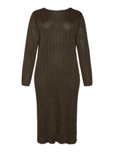 Vero Moda Curve Talia Sparkle Knit Dress in Brown