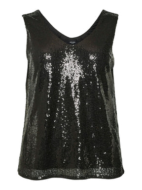 Vero Moda Curve Kaje Vest Top in Black