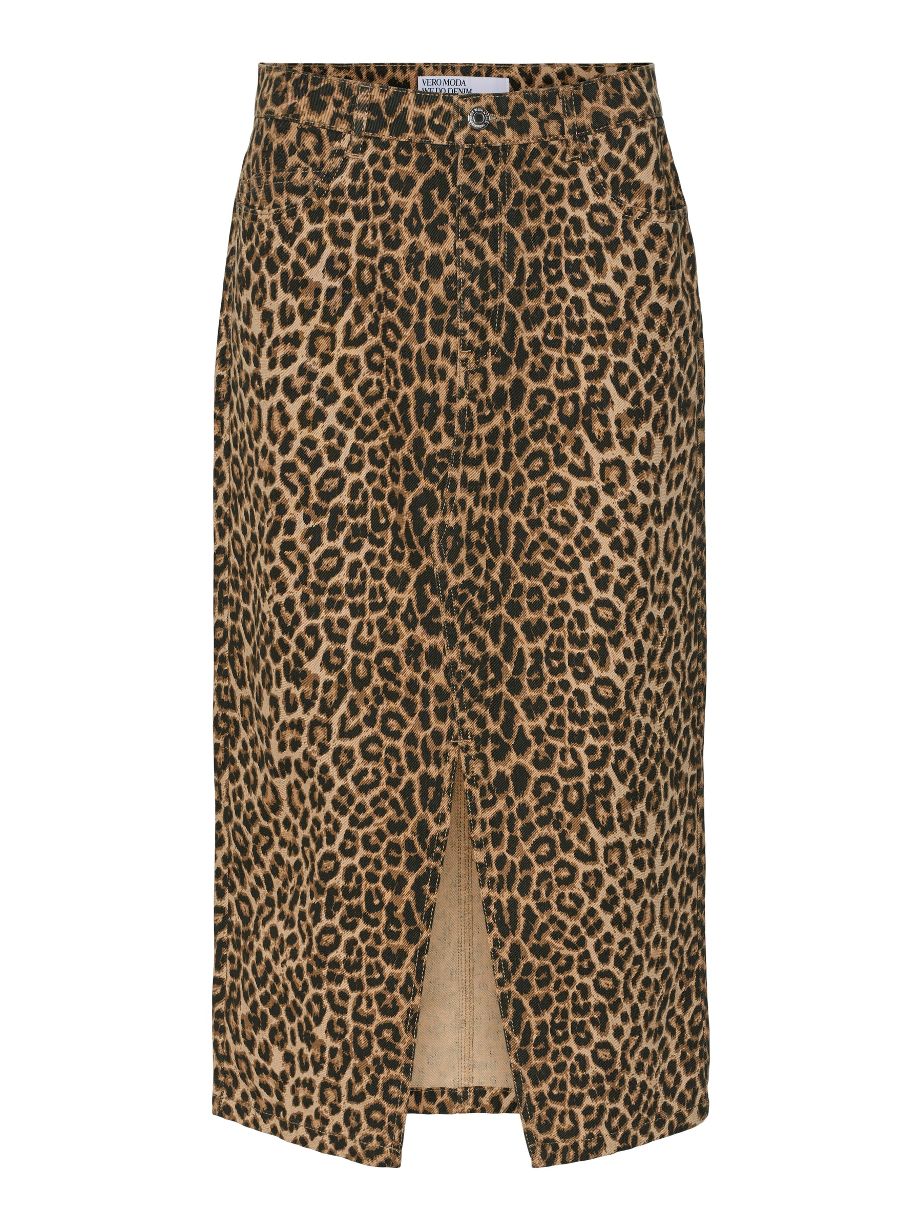 Vero Moda Curve Veri Leopard Print Denim Skirt