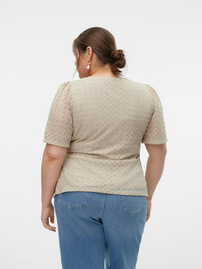 Vero Moda Curve Becca Top in Cream