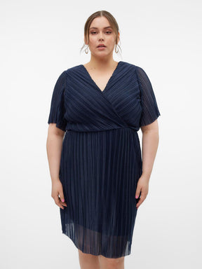 Vero Moda Curve Malone Dress in Navy Shimmer