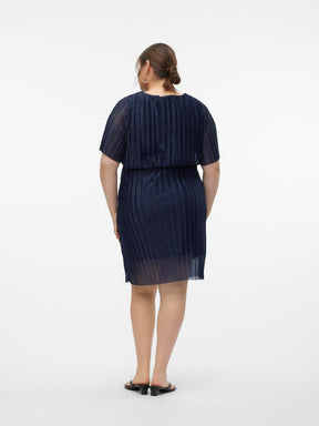 Vero Moda Curve Malone Dress in Navy Shimmer