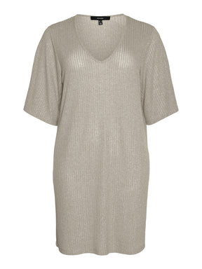 Vero Moda Curve Selina Knit Dress in Metallic