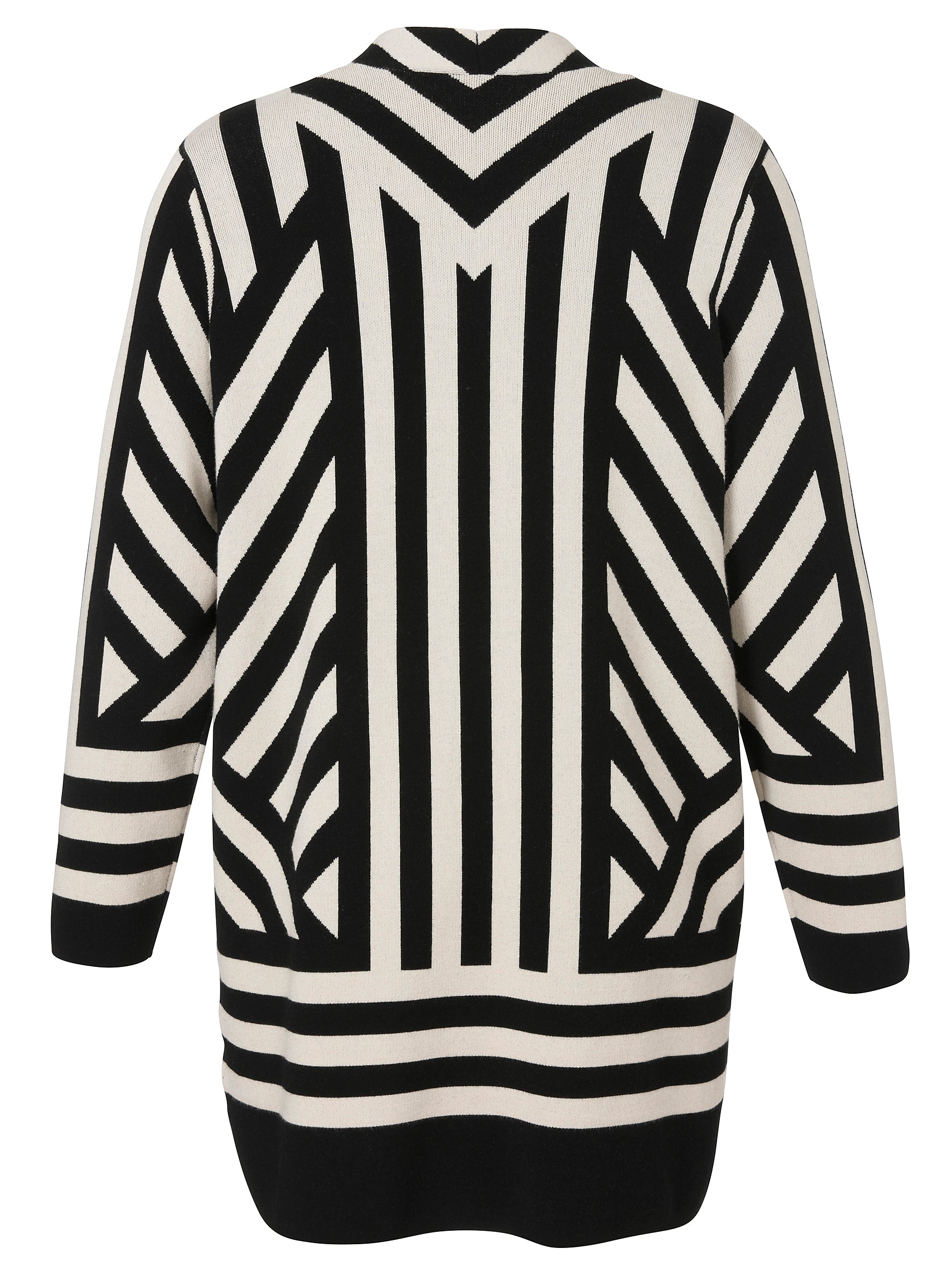 Via Appia Due Knit Cardigan in Black and Beige