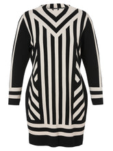 Via Appia Due Knit Dress in Black and Beige