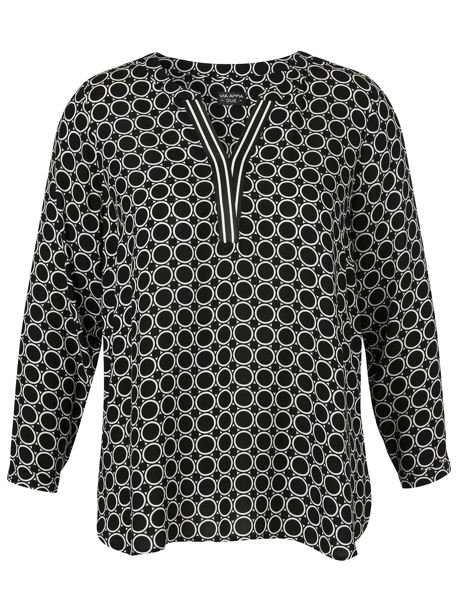 Via Appia Due Black and White Blouse